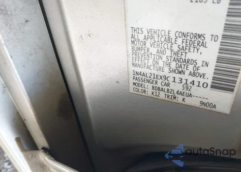 2009 Nissan Altima 2.5/2.5S z USA, uszkodzony, nr VIN 1N4AL21EX9C131410